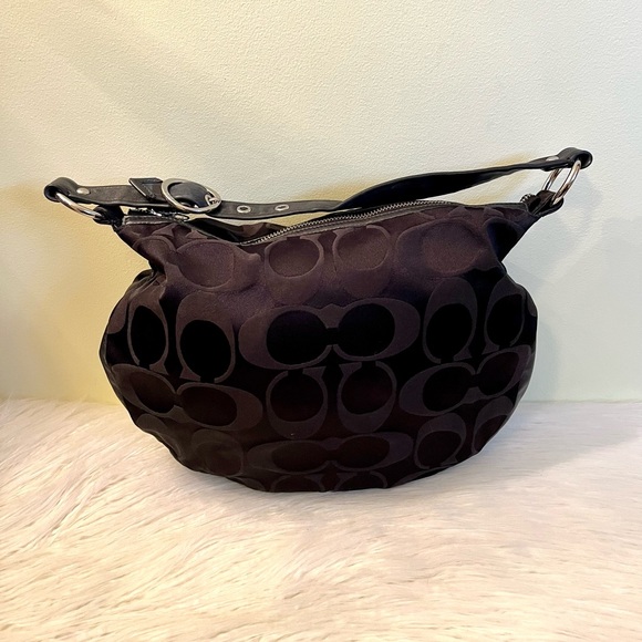 Coach Signature Print Canvas Hobo Sling Bag - Picture 3 of 7